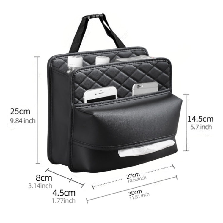 2 In 1 Car Seat Back Storage Hanging Tissue Bag, Style: Enlarged