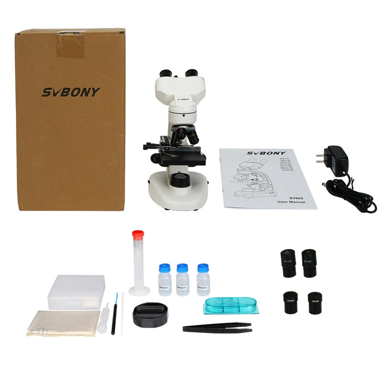 SVBONY SV605 40-1600X Compound Binocular Microscope, Adapter: EU Plug