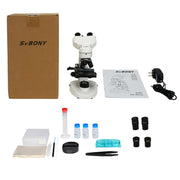 SVBONY SV605 40-1600X Compound Binocular Microscope, Adapter: EU Plug