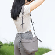 Cwatcun D159 Cloud Drawstring Camera Bag Shoulder Crossbody Photo Bag(Gray)