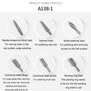 A138-2 Manicure Grinding Heads Set Nail Polishers Accessories Nail Tools