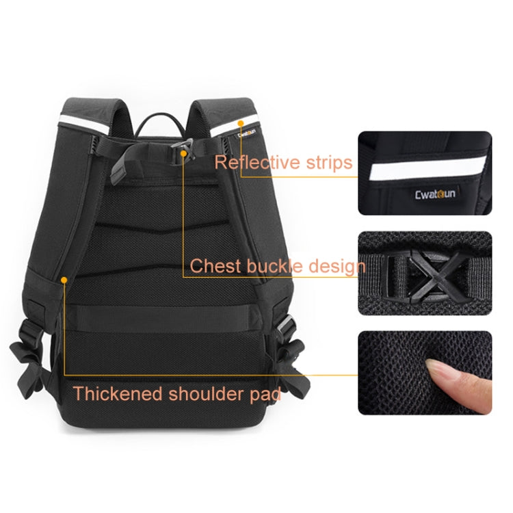Cwatcun D132 DSLR Camera Backpack Hard-shell Crashproof Water-resistant Decompression Shoulder Photo Bag, Color: 1st Generation Large Black