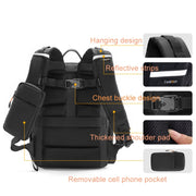 Cwatcun D132 DSLR Camera Backpack Hard-shell Crashproof Water-resistant Decompression Shoulder Photo Bag, Color: 2nd Generation Large Black