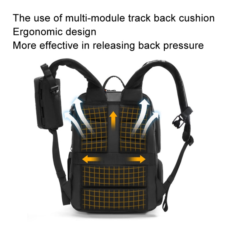 Cwatcun D132 DSLR Camera Backpack Hard-shell Crashproof Water-resistant Decompression Shoulder Photo Bag, Color: 2nd Generation Large Black