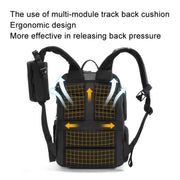 Cwatcun D132 DSLR Camera Backpack Hard-shell Crashproof Water-resistant Decompression Shoulder Photo Bag, Color: 2nd Generation Large Black
