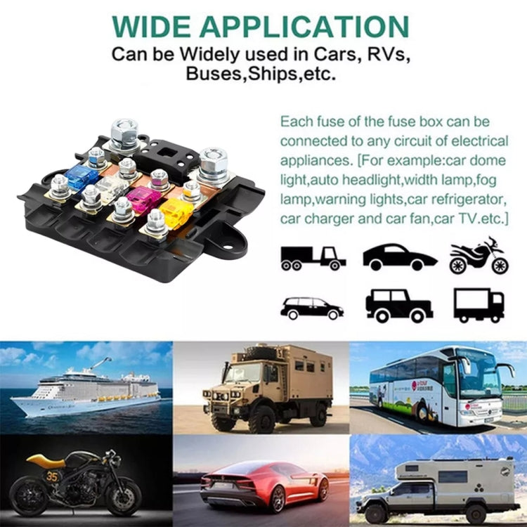 Five-Way One-Input Four-Output Fuse Box RV Power Supply Modification, Specifications: Fuse Box