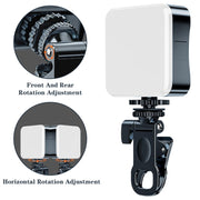 Clip Fill Light with PTZ Video Conference Mobile Phone Camera Photography Lamp, Spec: Rechargable RGB Light
