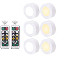 Remote Control Induction Night Light Bedroom Wardrobe LED Push-Button Light(2 Remote Controls + 3 White + 3 Warm) - Night Lights by PMc TechLife | Online Shopping South Africa | PMc TechLife | Buy Now Pay Later Mobicred