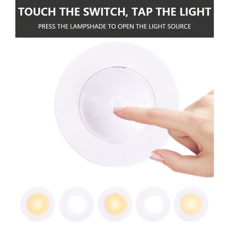 Remote Control Induction Night Light Bedroom Wardrobe LED Push-Button Light(2 Remote Controls + 3 White + 3 Warm)