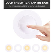 Remote Control Induction Night Light Bedroom Wardrobe LED Push-Button Light(2 Remote Controls + 3 White + 3 Warm)