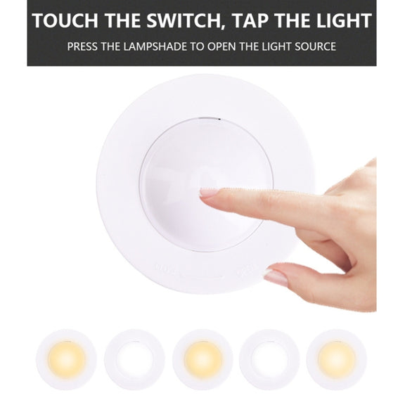 Remote Control Induction Night Light Bedroom Wardrobe LED Push-Button Light(2 Remote Controls + 3 White + 3 Warm)
