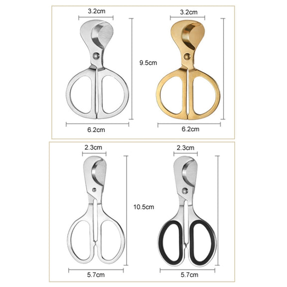 Portable Pill Cutter Stainless Steel Cigar Dispensing Scissors, Style: Round Handle Silver