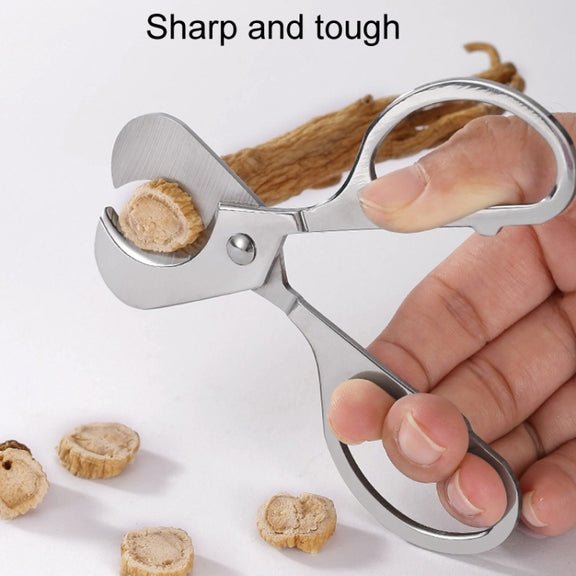 Portable Pill Cutter Stainless Steel Cigar Dispensing Scissors, Style: Round Handle Silver
