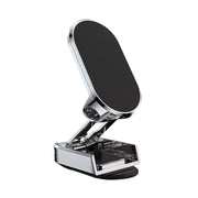 D11 Magnetic Folding Car Phone Holder Rotatable Dashboard Stick-On Navigation Stand(Silver Gloosy)