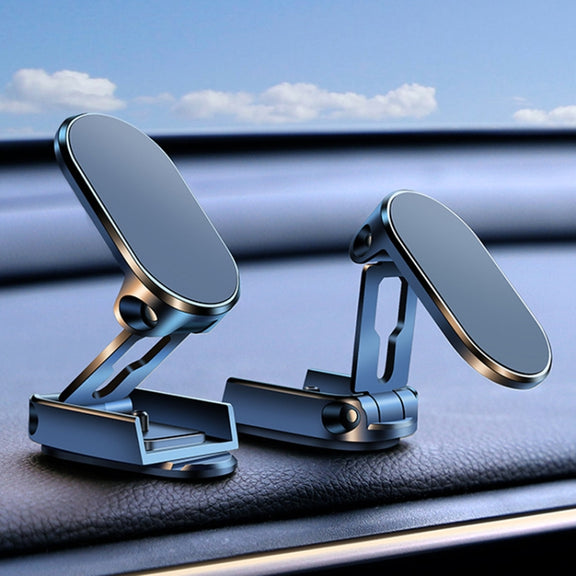D11 Magnetic Folding Car Phone Holder Rotatable Dashboard Stick-On Navigation Stand(Silver Gloosy)