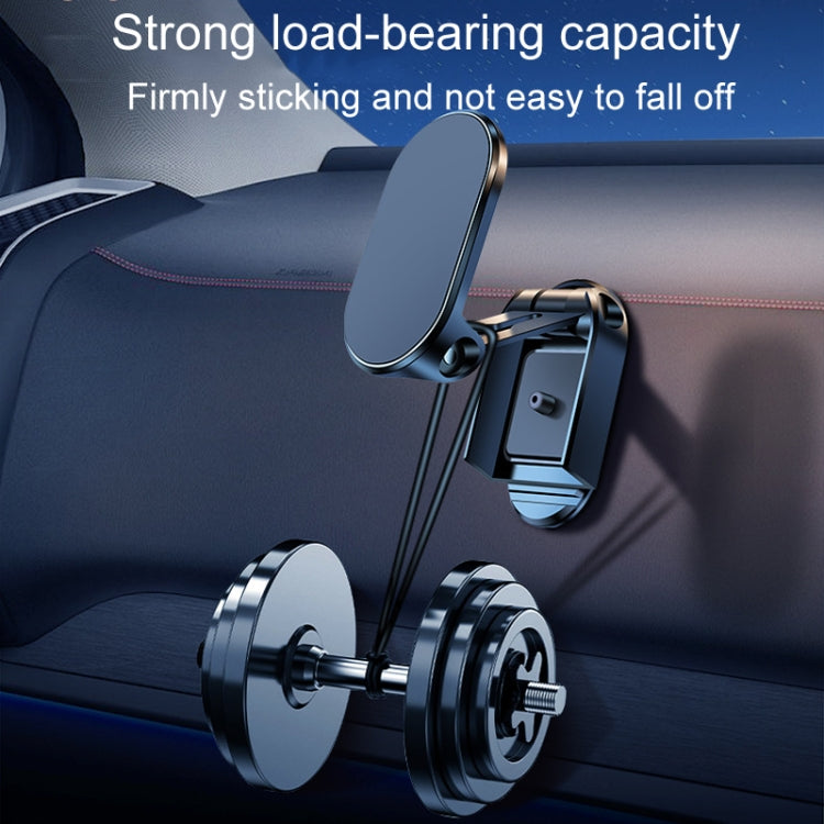 D11 Magnetic Folding Car Phone Holder Rotatable Dashboard Stick-On Navigation Stand(Silver Gloosy)