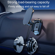 D11 Magnetic Folding Car Phone Holder Rotatable Dashboard Stick-On Navigation Stand(Black Gloosy)