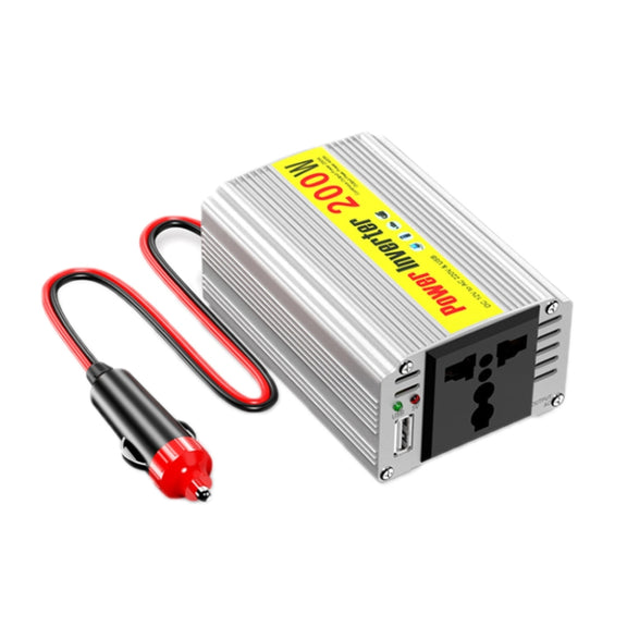 200W Modified Sine Wave Inverter Car Mobile Phone 2.1A Universal Power Supply, Specification: 12 To 110V