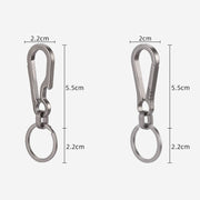 Titanium Alloy Car Keychain Multifunctional Simple Loss Prevention Belt Charm Ring, Style: Classic Model