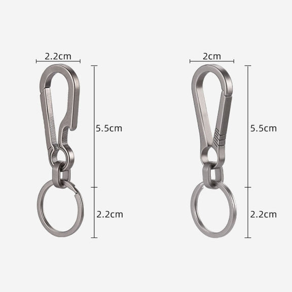 Titanium Alloy Car Keychain Multifunctional Simple Loss Prevention Belt Charm Ring, Style: Classic Model