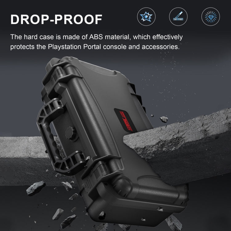 For PlayStation Portal STARTRC GAMES Console Storage Handheld IP67 Water-resistant Hard Shell Bag(Black)