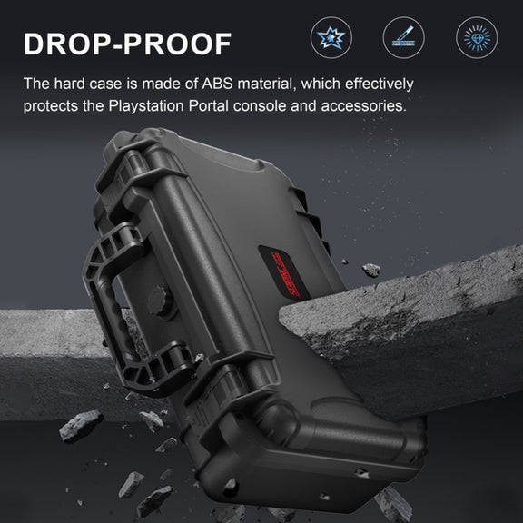 For PlayStation Portal STARTRC GAMES Console Storage Handheld IP67 Water-resistant Hard Shell Bag(Black)