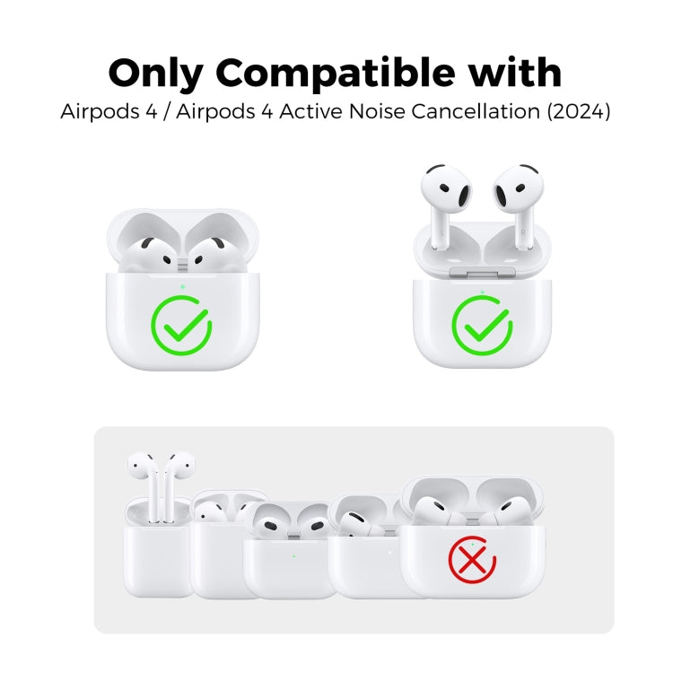 For Airpods 4 AhaStyle WG163 Earphone Drop-Proof Dust-Proof Silicone Protective Case With Cleanning Pen(White)