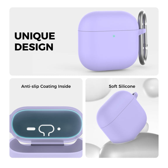 For Airpods 4 AhaStyle WG163 Earphone Drop-Proof Dust-Proof Silicone Protective Case With Cleanning Pen(Pink)