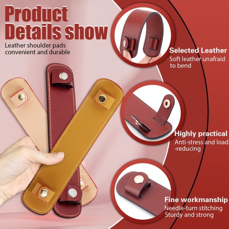 Simple Detachable Bag Anti Strangulation Leather Handle Accessory(Light Brown)