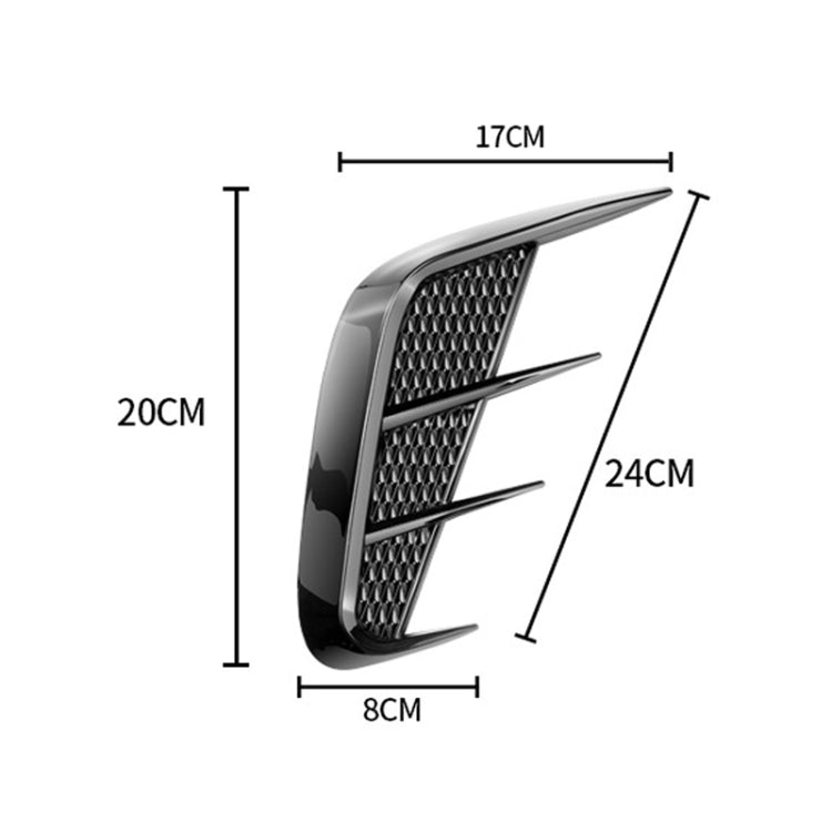 Universal Car Fender Soft Glue Decorative Car Stickers, Color: Bright Black