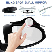 1pair Car Rearview Mirror Rain Eyebrow Blind Spot Reversing Round Mirror(White)