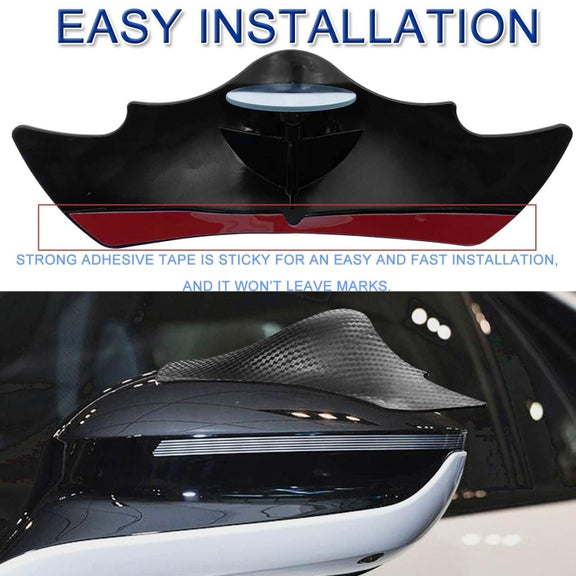 1pair Car Rearview Mirror Rain Eyebrow Blind Spot Reversing Round Mirror(Black)