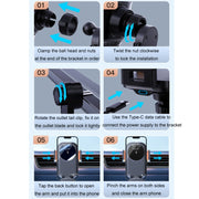 Car Wireless Charging Outlet Navigation Mobile Phone Holder(Single Hook Type)
