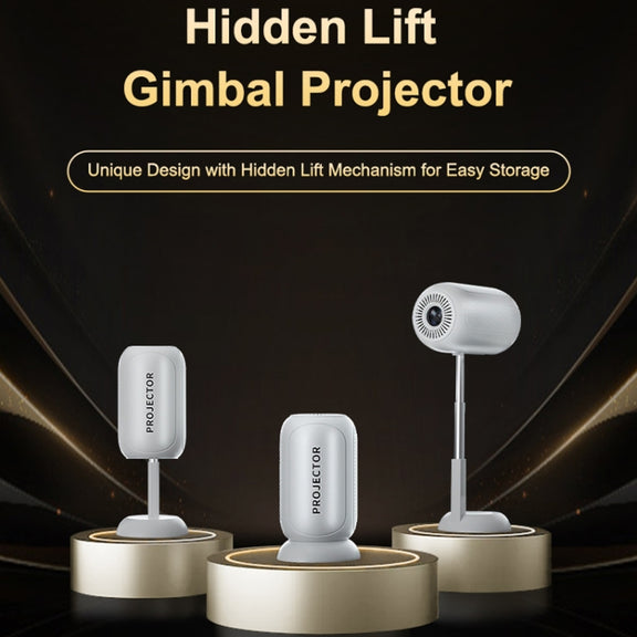 TS-6 Android 11 WiFi6 4K Mini Projector Hidden Lift Gimbal Projector AU Plug(White)