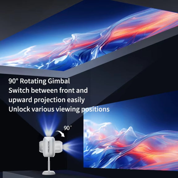TS-6 Android 11 WiFi6 4K Mini Projector Hidden Lift Gimbal Projector AU Plug(White)