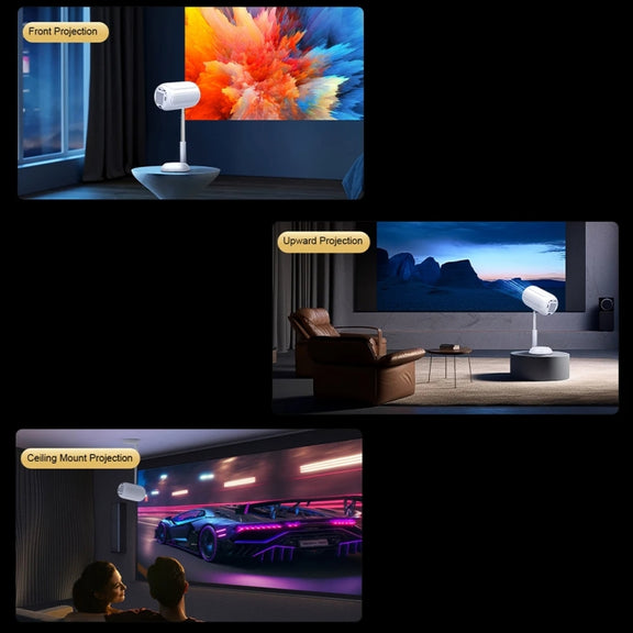 TS-6 Android 11 WiFi6 4K Mini Projector Hidden Lift Gimbal Projector AU Plug(White)