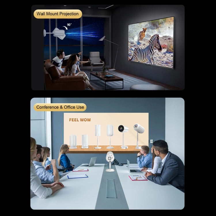TS-6 Android 11 WiFi6 4K Mini Projector Hidden Lift Gimbal Projector AU Plug(White)