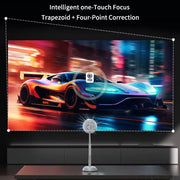 TS-6 Android 11 WiFi6 4K Mini Projector Hidden Lift Gimbal Projector AU Plug(White)