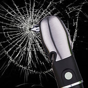 Outdoor Window Breaking Escape Safety Hammer Emergency Flashlight(Black White)