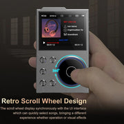 2.4 Inch HIFI Bluetooth Music Player DSD256 Mastering Sound Quality Walkman, Memory: 16GB+8GB(Black)