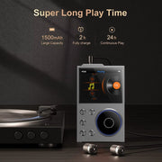 2.4 Inch HIFI Bluetooth Music Player DSD256 Mastering Sound Quality Walkman, Memory: 16GB+8GB(Black)
