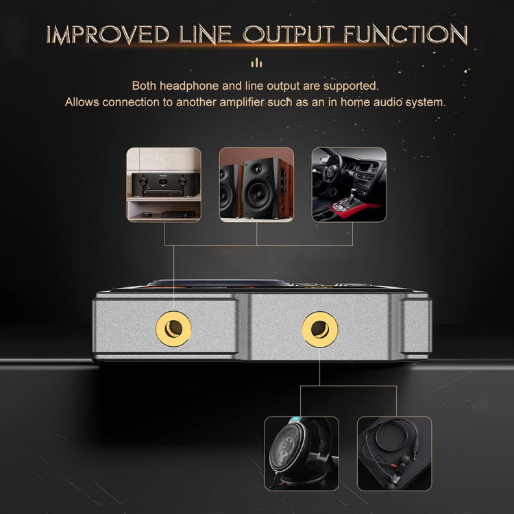 2.4 Inch HIFI Bluetooth Music Player DSD256 Mastering Sound Quality Walkman, Memory: 16GB+32GB(Gray)