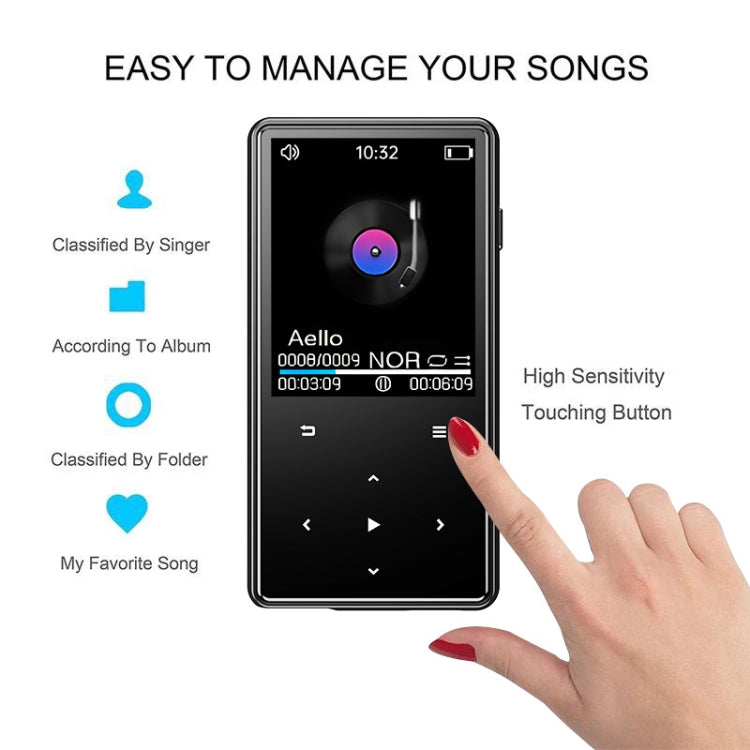 Bluetooth MP3/MP4 Music Player Portable Walkman, Memory: 32GB(Black)