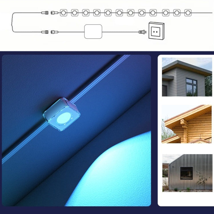 Bluetooth Outdoor Roof Lights Colorful Water-resistant Smart Control Holiday Lights, Style: 15m 30 Lights(EU Plug)