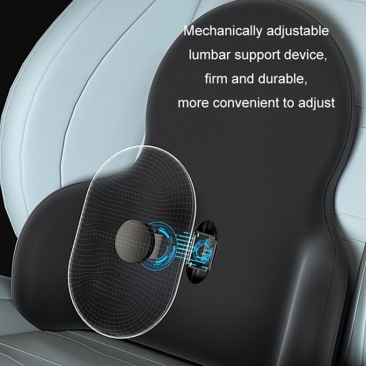 Multifunctional Car Memory Foam Adjustable Lumbar Support, Color: Classic Coffee