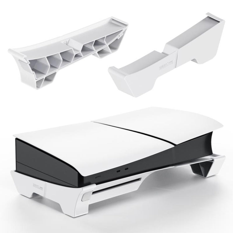 For PS5 Slim STARTRC GAMES Base Horizontal Placement Bracket Game Console Horizontal Fixed Cooling Base(White Upgraded Digital/Disc Universal)