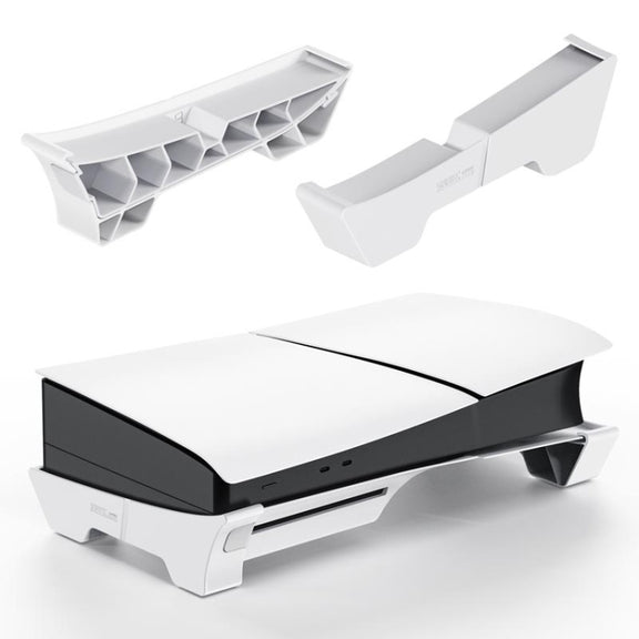 For PS5 Slim STARTRC GAMES Base Horizontal Placement Bracket Game Console Horizontal Fixed Cooling Base(White Upgraded Digital/Disc Universal)