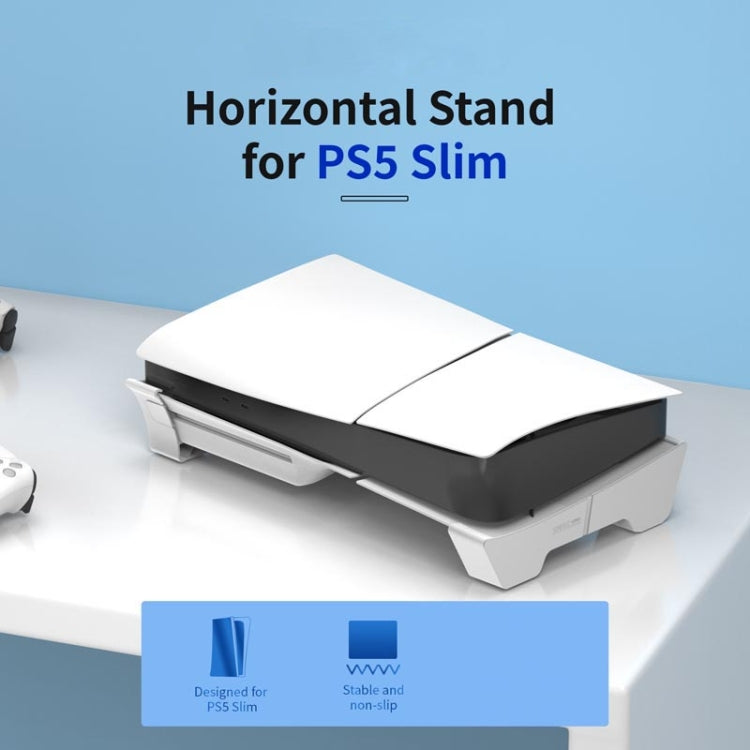 For PS5 Slim STARTRC GAMES Base Horizontal Placement Bracket Game Console Horizontal Fixed Cooling Base(White Upgraded Digital/Disc Universal)