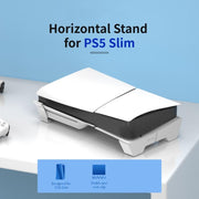 For PS5 Slim STARTRC GAMES Base Horizontal Placement Bracket Game Console Horizontal Fixed Cooling Base(White Upgraded Digital/Disc Universal)