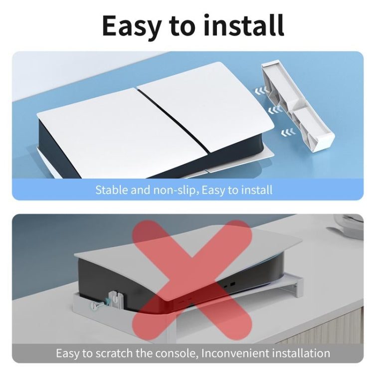 For PS5 Slim STARTRC GAMES Base Horizontal Placement Bracket Game Console Horizontal Fixed Cooling Base(White Upgraded Digital/Disc Universal)